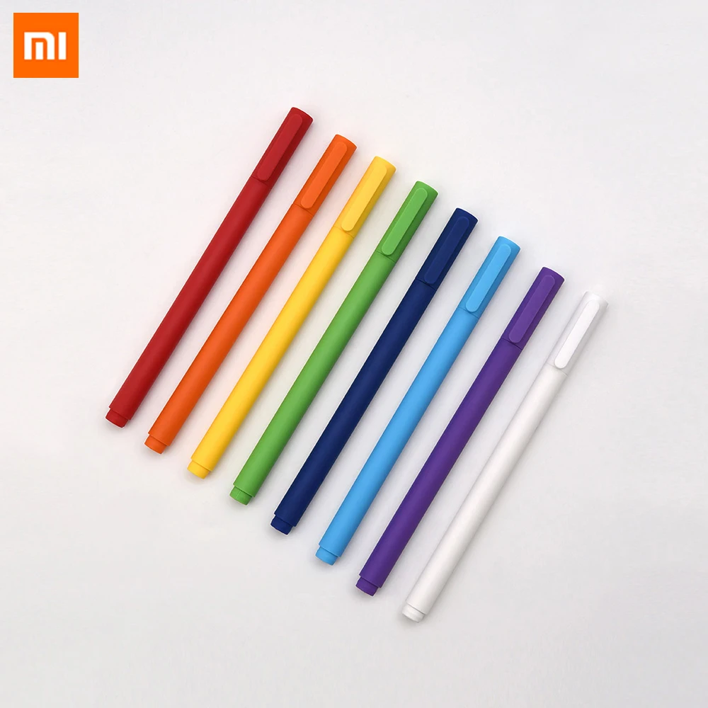 Новейшая 8 шт./кор. Xiaomi Mijia Youpin Kaco K1 гелевая ручка с черной 0,5 нейтральной ручкой красочные цвета черный Заправка гладкая запись