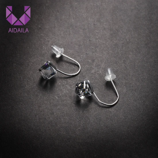 Small Cute Dangle Drop Earrings for Ladies with Big Cubic Zirconia Zircon Simple Design CZ | Украшения и аксессуары