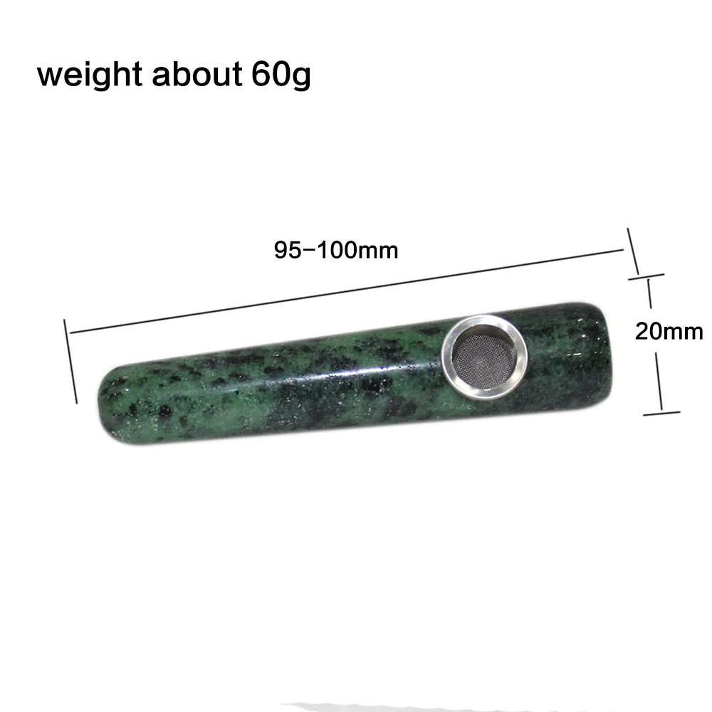 Wholesale Natural crystal stone Epidote Crystal Magic Wand Smoking Pipe Cigarette Healing With Metal Filter | Дом и сад