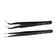 2pcs/lot Stainless Steel Eye Lashes Black Tweezers False Fake Eyelash Extension Nippers Pointed Clip Set Makeup Tool | Красота и