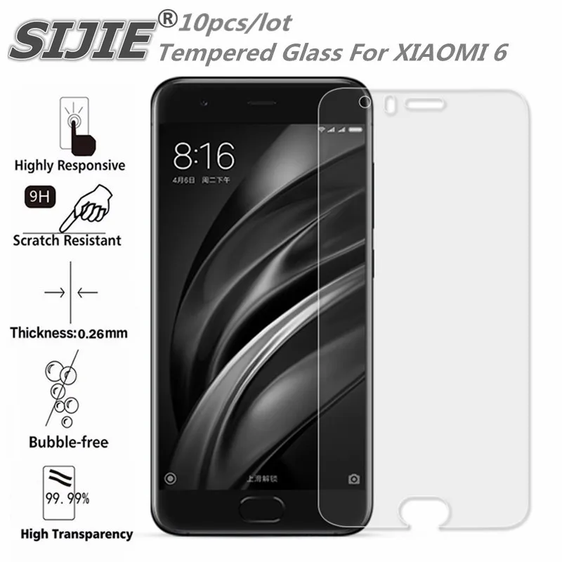 10 шт. закаленное стекло для XIAOMI 6 MI6 6E 6P MI6E MI6P MCE16 Защитная пленка экрана 5 15 дюймов