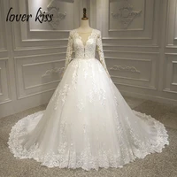 lover kiss 2021 vestidos de noiva plus size ball gown wedding dresses for women lace bridal gowns vintage white robe de mariee