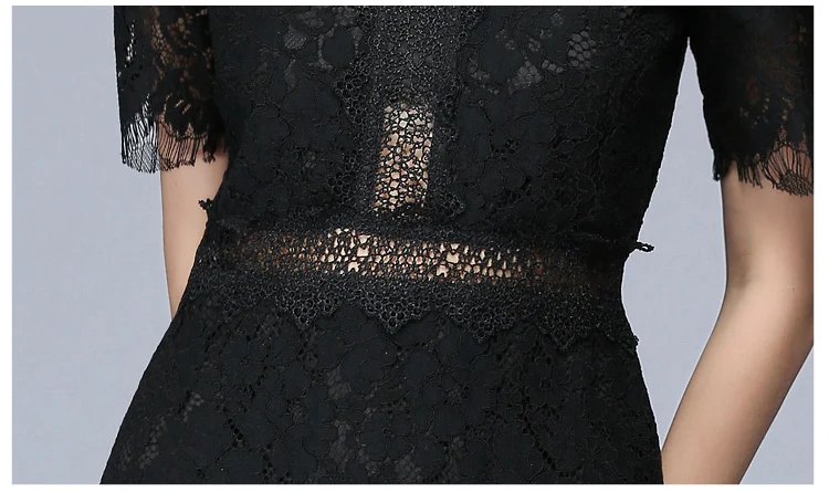 Летнее элегантное женское платье короткий рукав из кружев кроше с Bodycon Вечерние