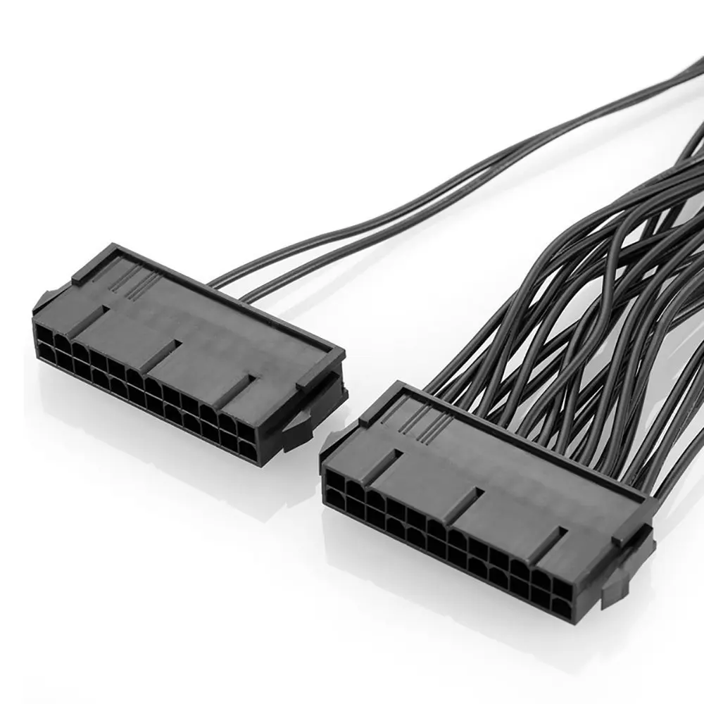 6 шт. ATX 30 см 24 контактный двойной блок питания удлинитель кабель для компьютера
