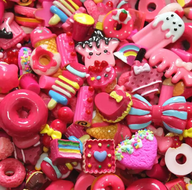11 Ice Cream SLIME Charms DIY Accessories Donut Macaron Resin Charms For SLIME Fillers Mobile Phone Shell Decoration 10PCS Mixed - Окраска металла: 11