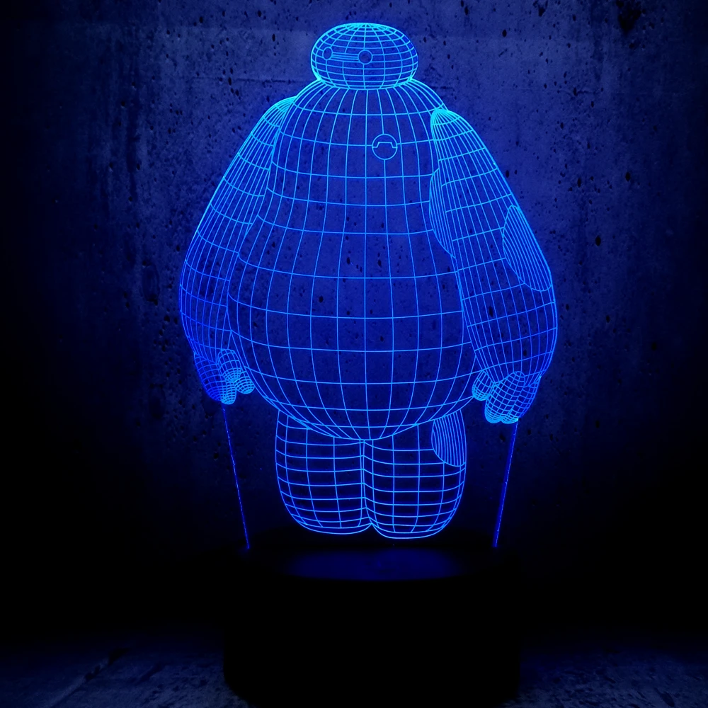 3D лампа Baymax с мультяшным героем ночник светодиодный светильник USB праздничные