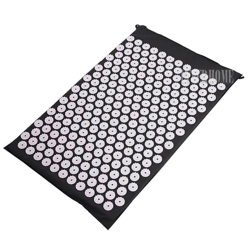 Black Mat Подушка для иглоукалывания, подушка для боли в спине, Янтра шакти, коврик для акупрессуры, массажный, снимает усталость, устраняет депрессию, улучшает сон - Цвет: Black Mat