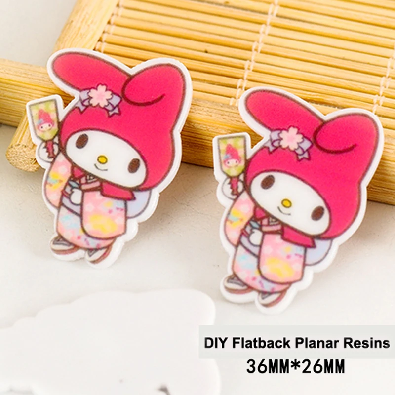 50 шт Kawaii Мультфильм Сладкая Мелодия Кролик Flatback смол DIY ремесла плоское украшение