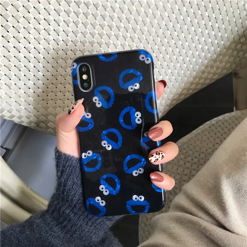 JAMULAR Cartoon Sesame Street Case Cover For iPhone XS MAX XR X 8 6 6s Plus Bling Conch Shell Phone Coque 7 Soft Capa |
