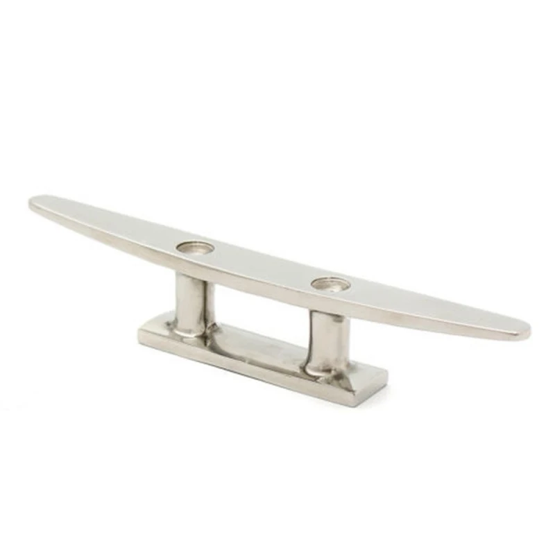 1 pcs 4&quot Marine Boat Flat Top Low Cleat Deck Silhouett 316 Stainless Steel Hardware GW |