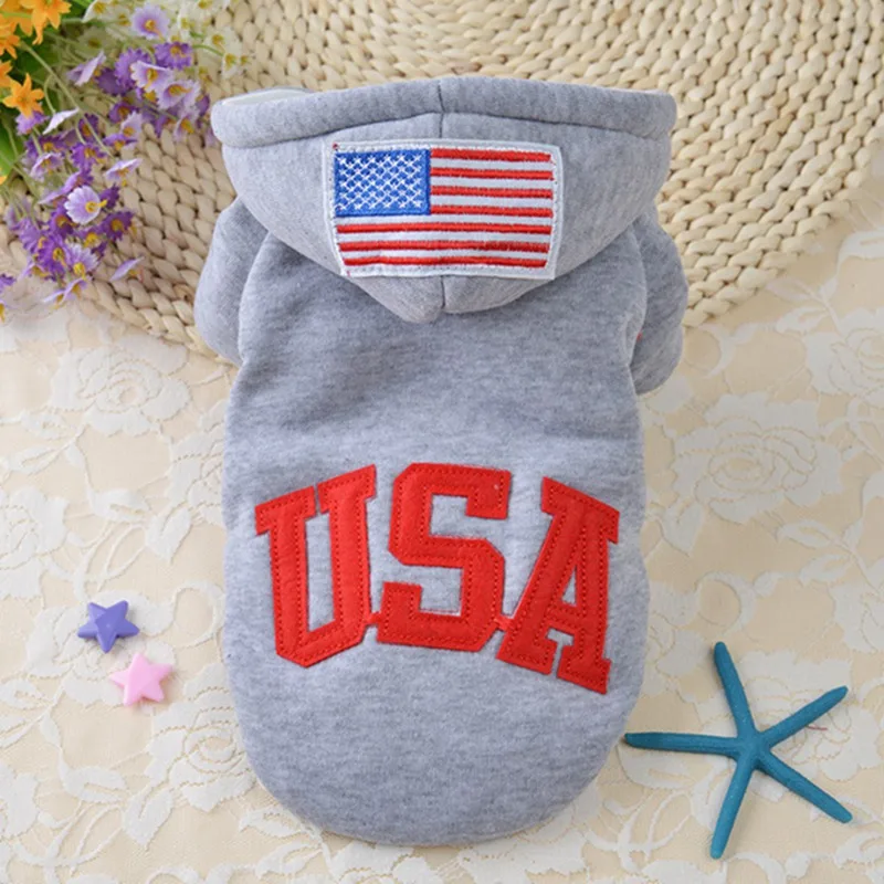 Худи для щенков собак с шапкой зимняя одежда домашних животных хлопковые пальто