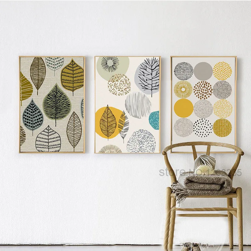 Скандинавский современный геометрический Nordic плакат Wall Art Холст Картина без