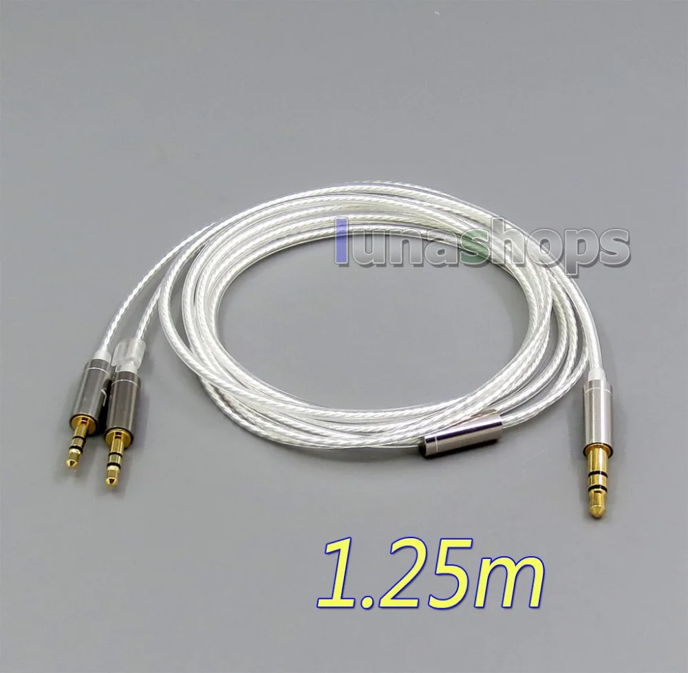 LN006022 1,2 м 1,5 м 2 м 3 м чистый посеребренный кабель OCC для Hifiman HE560 HE-350 HE1000 V2 наушники 3,5 мм до 2,5 мм