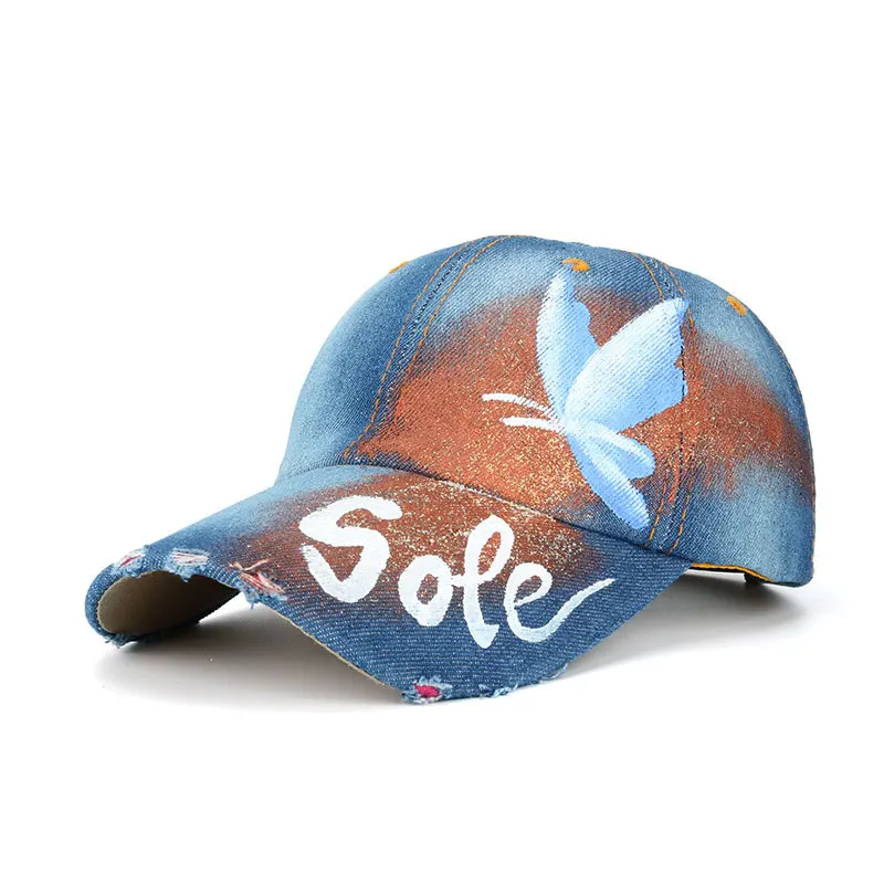 Модные повседневные джинсовые бейсболки шляпа унисекс весна лето джинсовая