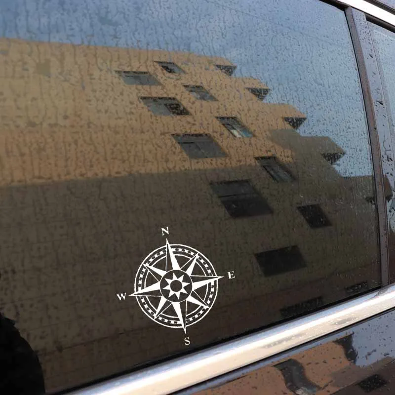 

YJZT 15.2CM*15.2CM Compass Art Car Stickers Vinyl Decal Black Silver C10-01181