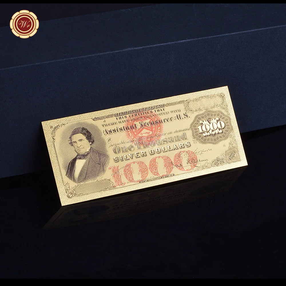 1878 year USD1000 Доказательство США$2 доллар Подлинная 24KT Золотая фольга банкноты 1875 год цветные золотые банкноты для домашнего декора и сада - Цвет: 1878 year USD1000