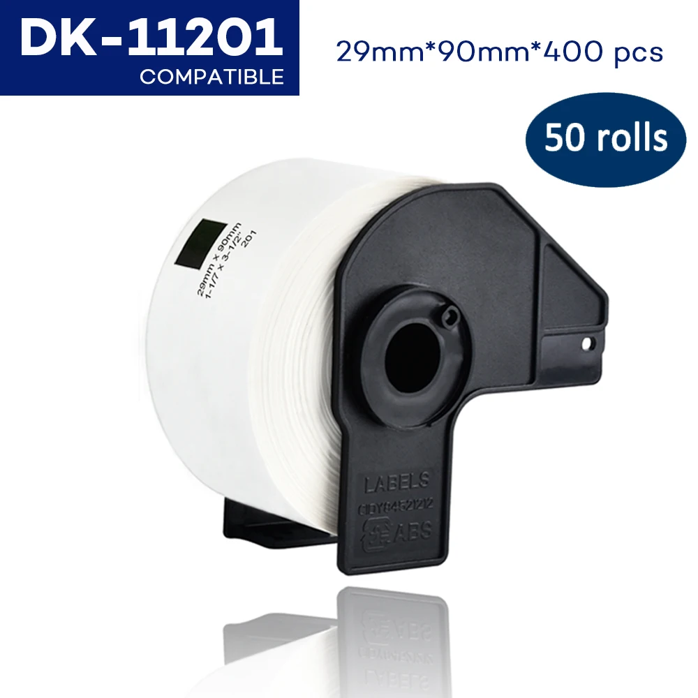 CIDY 50 рулоны brother Совместимые Этикетки DK-11201 brother этикетки 400 этикетки в рулоне DK 11201 DK 1201 29 мм x 90 мм для QL570 QL700