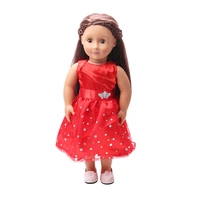 doll clothes lovely baby red dress toy accessories fit 18 inch girl doll and 43 cm baby doll c73