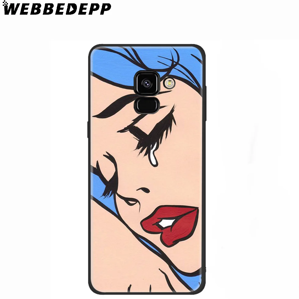 WEBBEDEPP Crying Comic Girl Sad Silicone Case for Samsung Galaxy A3 A5 A6 A7 A8 A9 A10 A20 A30 A40 A50 A70 M10 M20 M30 |