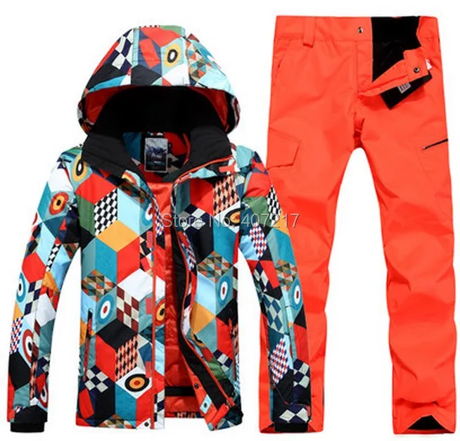 2017 Новый мужской синий лыжный костюм для сноубординга волшебный куб лыжная