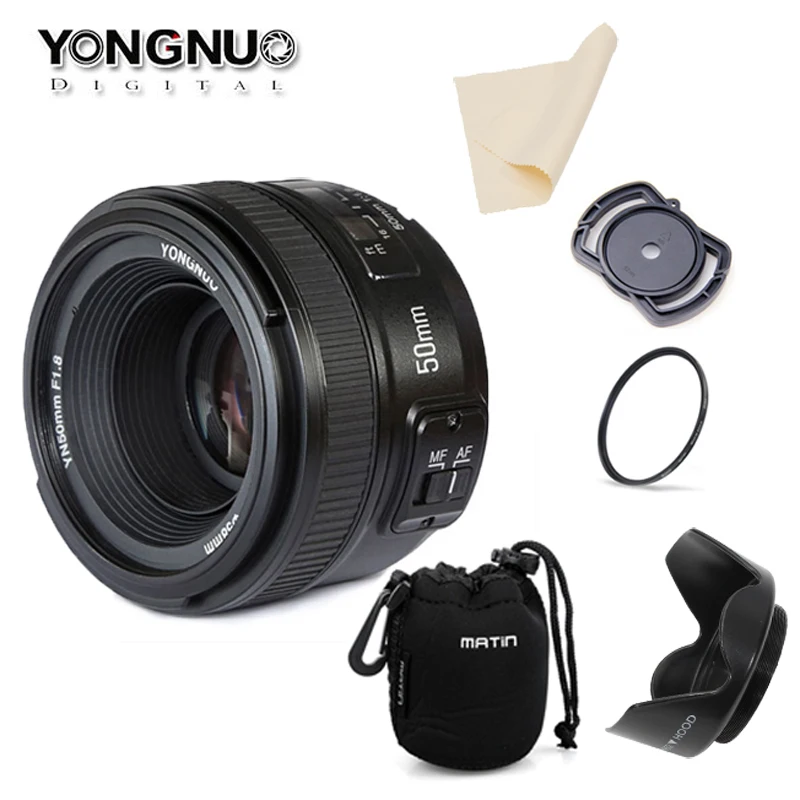 Объектив YONGNUO YN50MM F1.8 с большой диафрагмой автофокус для Nikon d7100 d3100 d5300 d7000 d90 d5200 d7200