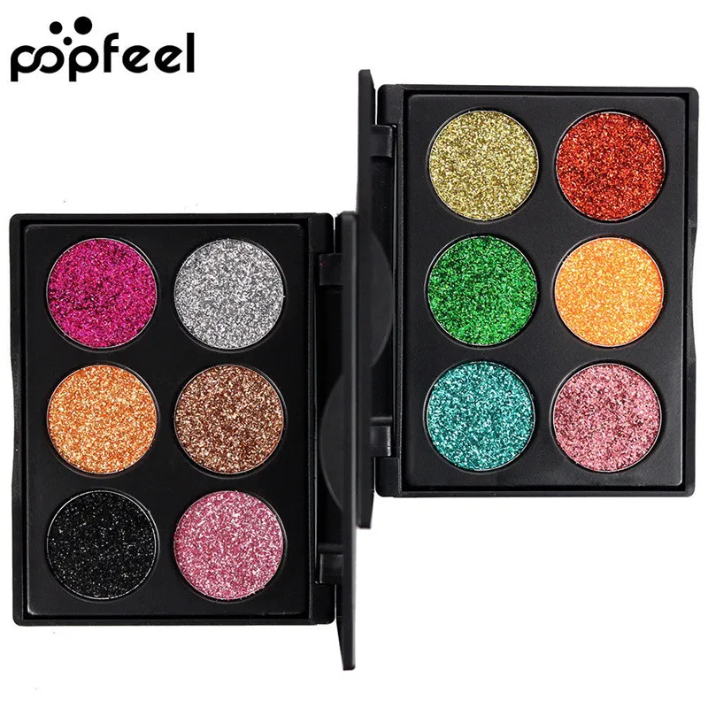 Popfeel Diamond Glitter Powder Makeup Eyeshadow Palette Long-lasting Beauty Women Metallic Eye Shadow Tool |