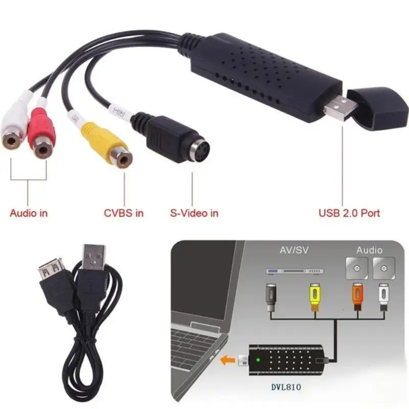 Портативная простая крышка USB 2 0 переходник для видео и аудио ТВ адаптер карт