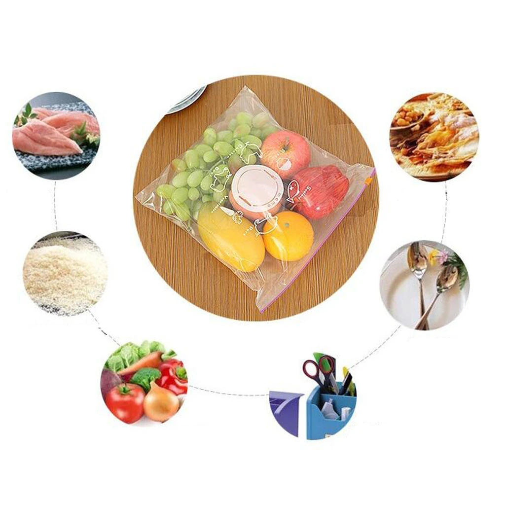 Многоразовые Пакеты на молнии для пищевых продуктов 10 шт.|Целлофановые и