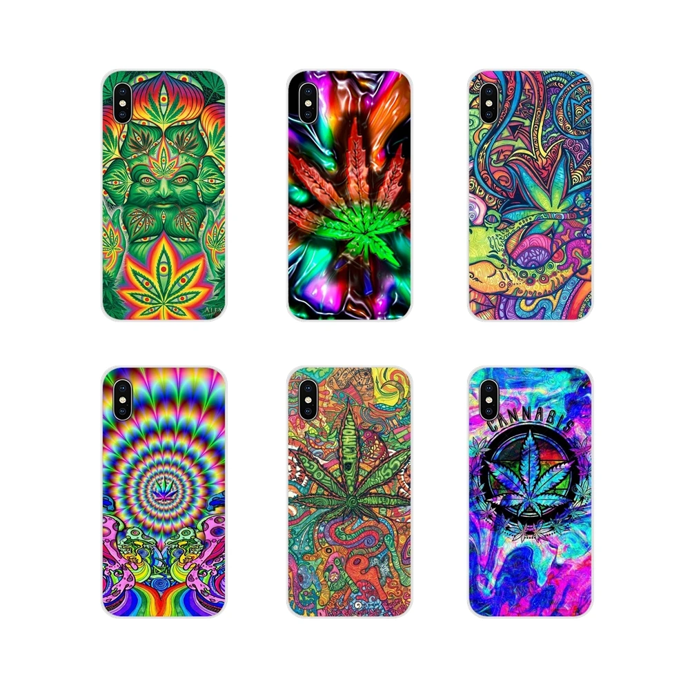 Psychedelic Ganja Pot Leaf Art Poster силиконовый чехол для Samsung Galaxy S4 S5 MINI S6 S7 edge S8 S9 S10 Plus Note 3 4 5 8
