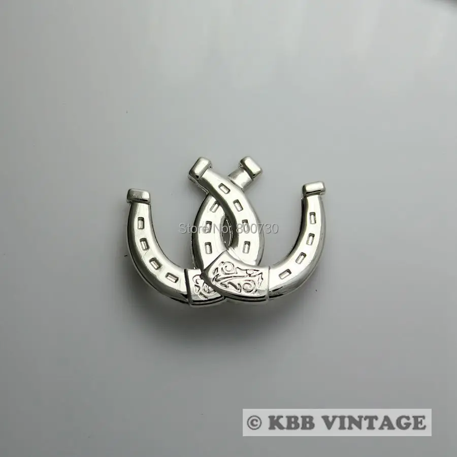 (KBM02) 10 шт. ковбойские двойные подковы в ковбойском стиле|silver silver|silver conchossilver horseshoes