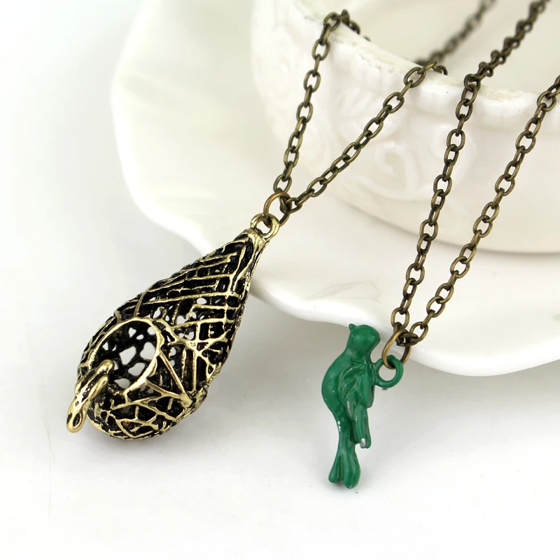 Оптовая продажа ожерелье с голубыми птицами Елена Гилберт гнездо птицы из