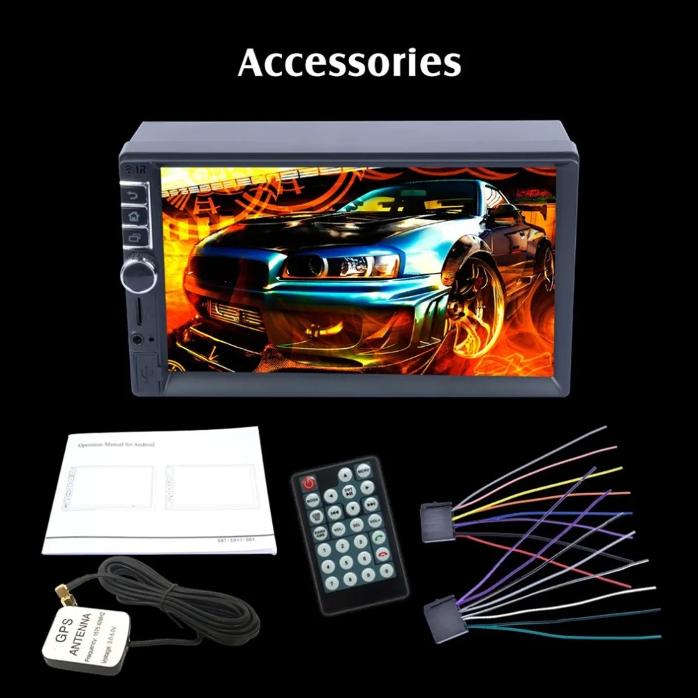 7740 2 Din Автомобильный MP4/MP5 плеер 7 дюймов сенсорный экран с радио GPS SD USB AUX заднего