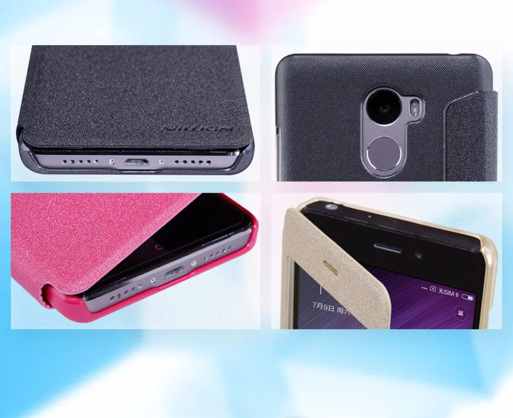 Чехол чехол для Xiaomi Redmi 4 телефона 5 0 дюймов NILLKIN чехол-книжка из искусственной