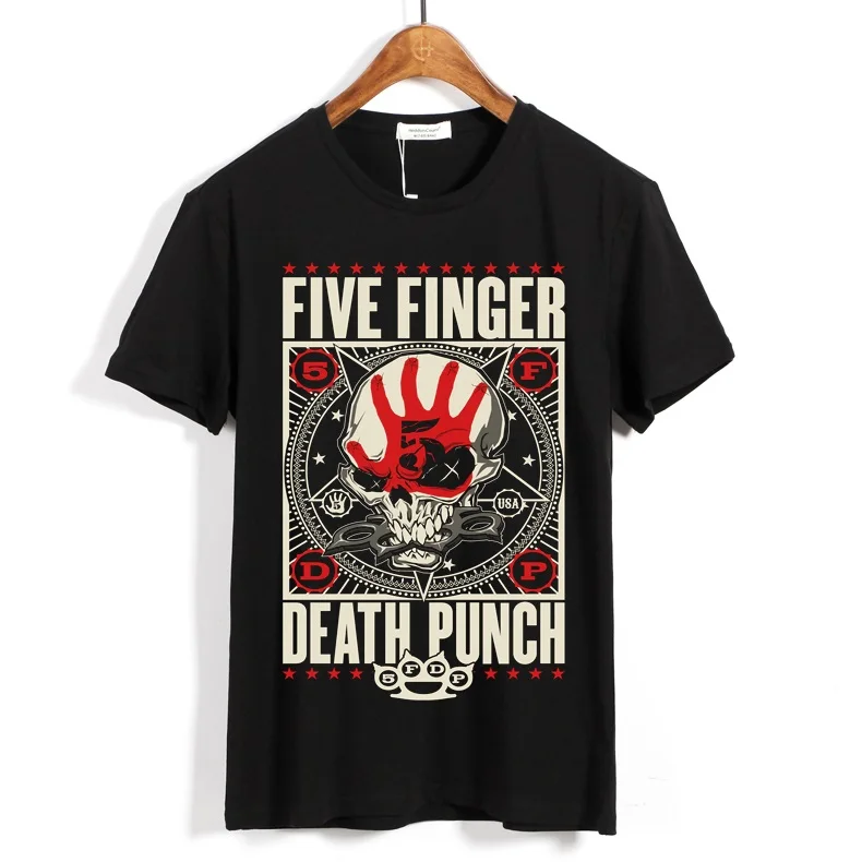 19 дизайнов уличная Harajuku Five Finger Death Punch ropa mujer рок рубашка 5FDP Hardrock тяжелый металл панк череп camisetas