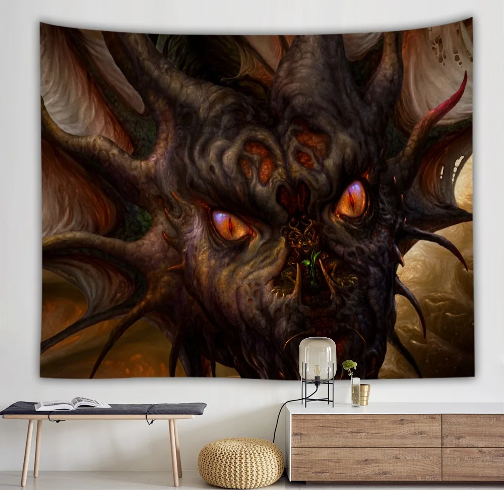 

castle dragon wall mandala tapestry wall decoration blanket carpet indian tapiz tela beach towels tenture mural