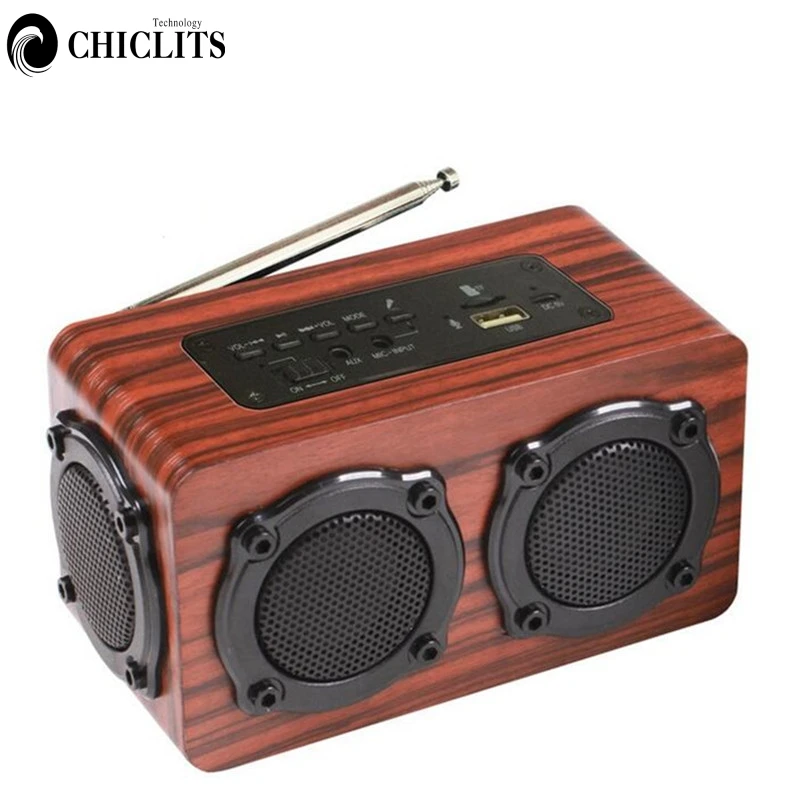 Горячий деревянный стерео Bluetooth динамик Портативный беспроводной