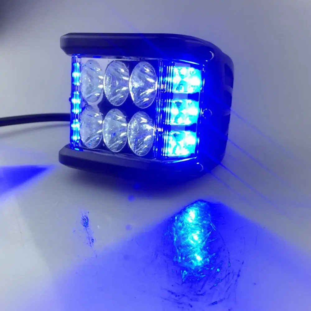 Blue 2 шт. светодиодный автомобильный светильник s боковой стрелок светодиодные стручки для работы вождения противотуманный светильник внедорожный светильник для грузовика UTV ATV SUV лодка морской мотоцикл - Цвет: Blue