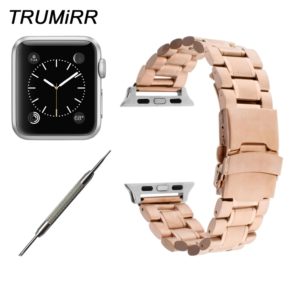 Ремешок из нержавеющей стали + адаптеры для iWatch Apple Watch 38 мм 42 ремень безопасности