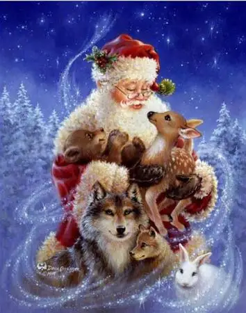 Santas Christmas Tree Diamond Embroidery DIY Needlework Full Diamond Painting Cross Stitch 5D Rhinestones Mosaic New Year - Цвет: 11