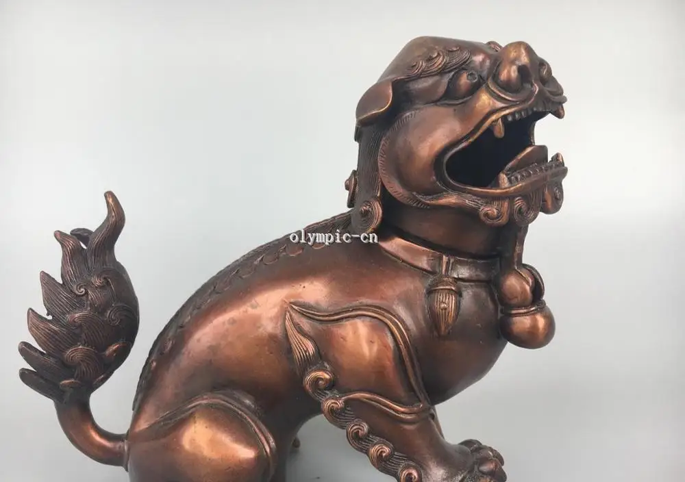 7 ''классический красный Бронзовый Резные чудовище Дракон foo товары для собак