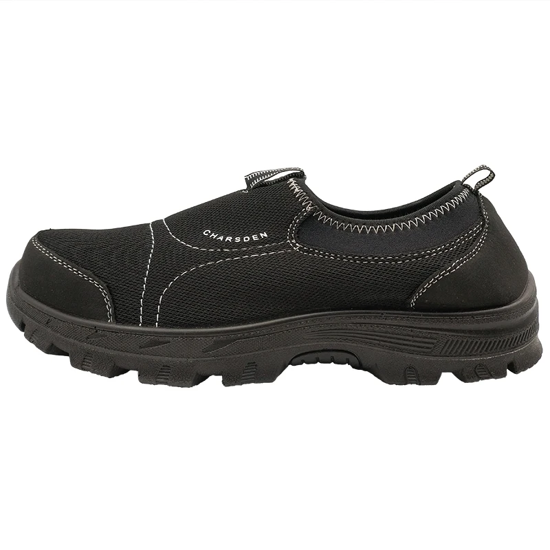 Мужские повседневные дышащие защитные ботинки стальной носок без застежки