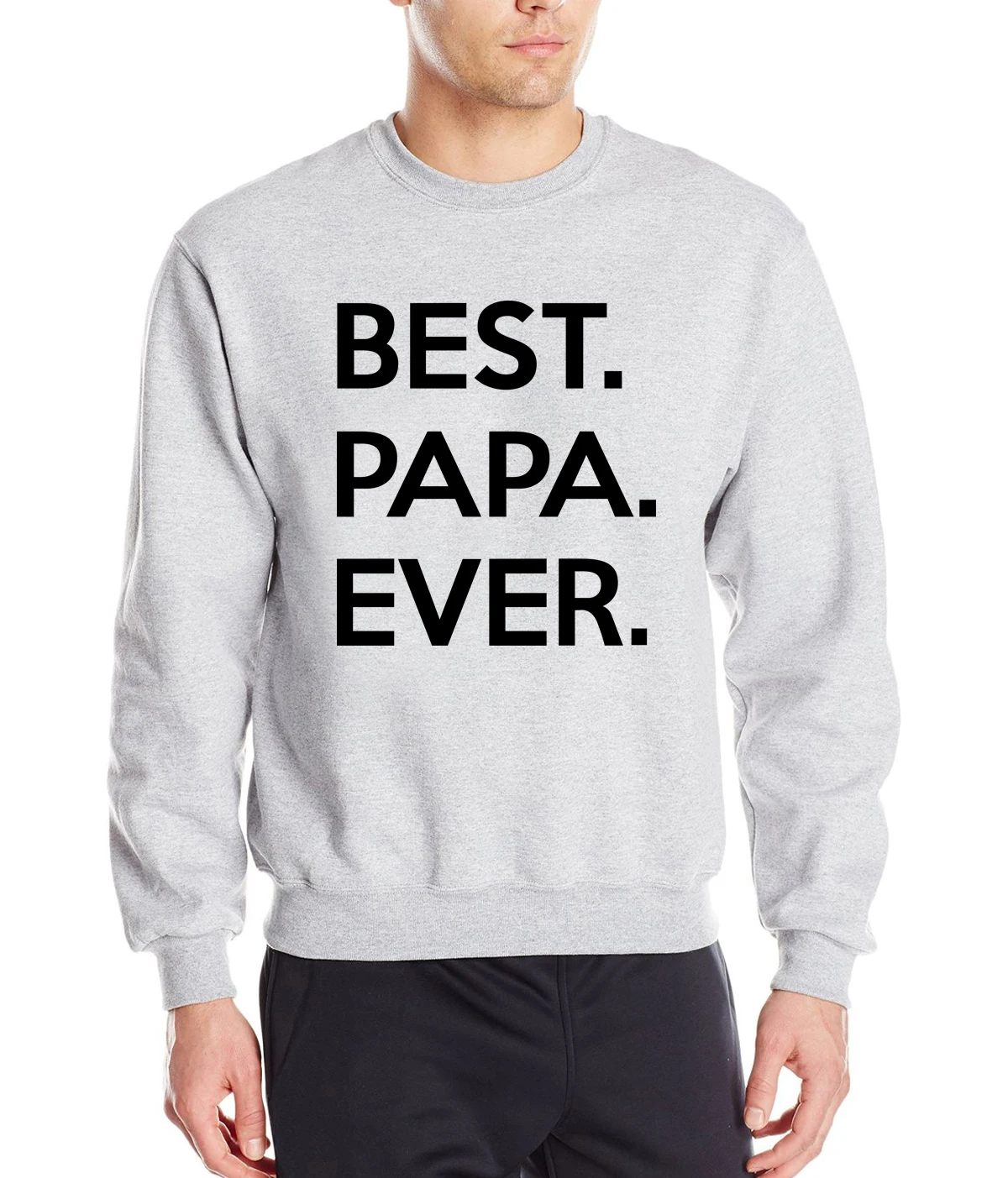 Свитшот мужской флисовый с надписью Best Papa Ever худи в стиле хип-хоп облегающий