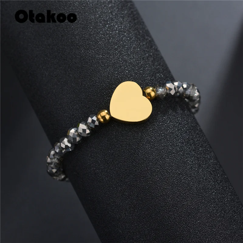 Браслет Otakoo с подвесками в форме сердца женская бижутерия серые красные