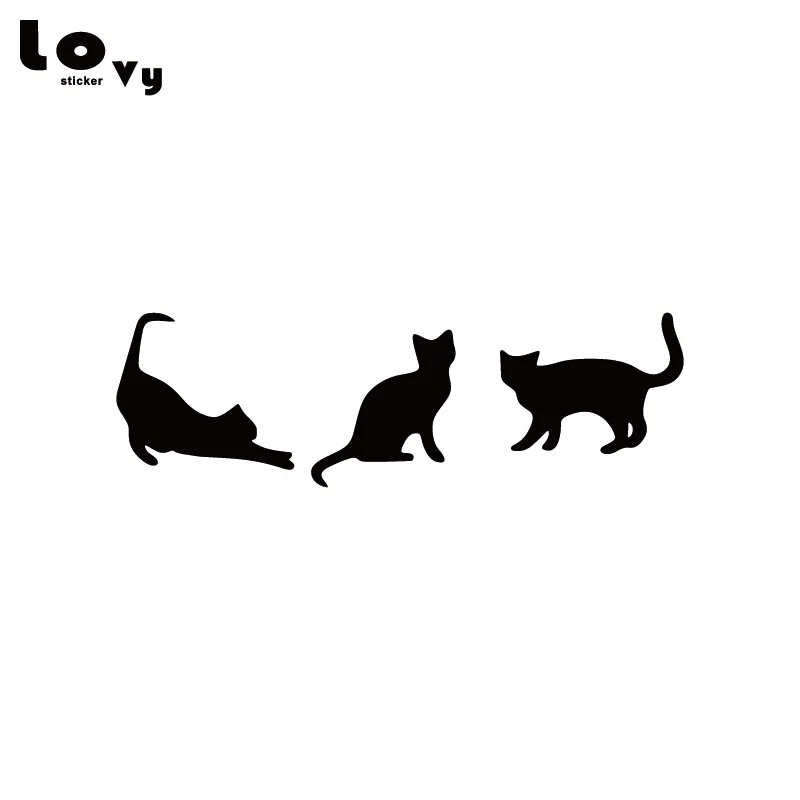 Виниловые наклейки для автомобиля с изображением кошки кошачьи украшение окна