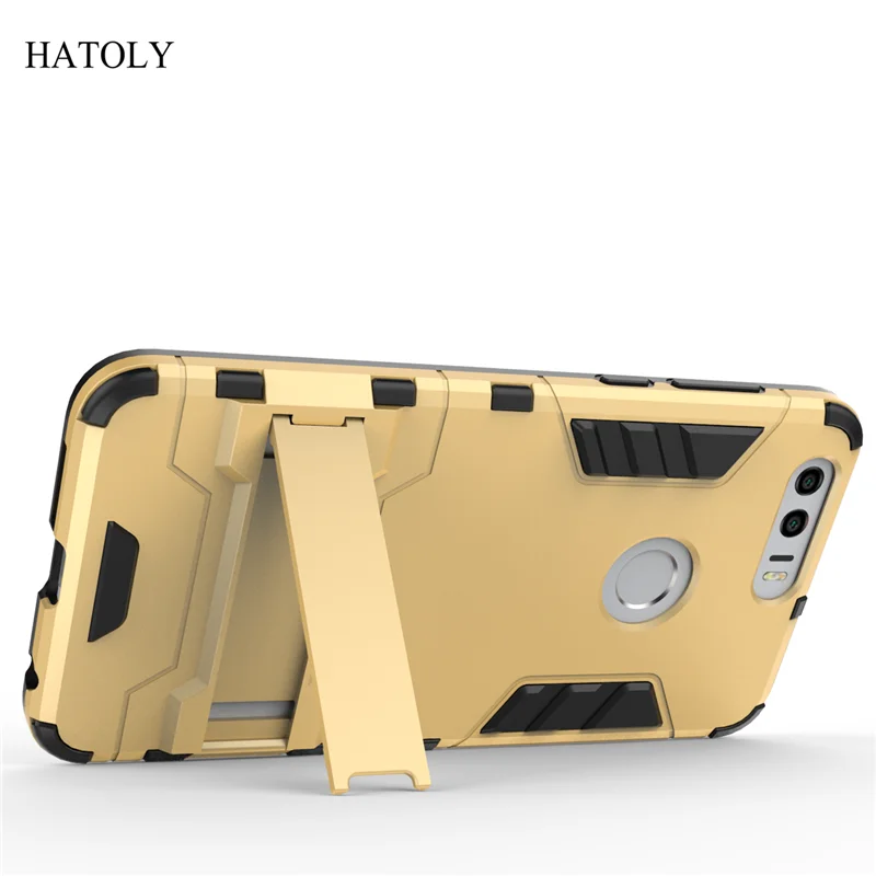 For Cover Huawei Honor 8 Case Rubber Robot Armor Hard Back Phone for Protective < |