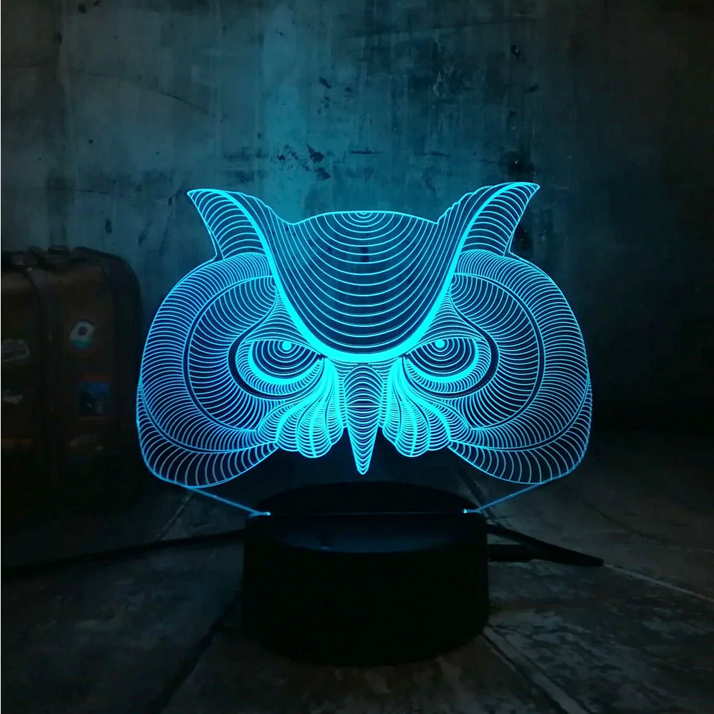 Amroe 3D Сова Лава Lampara Детский день мультфильм ночной Светильник LED градиент