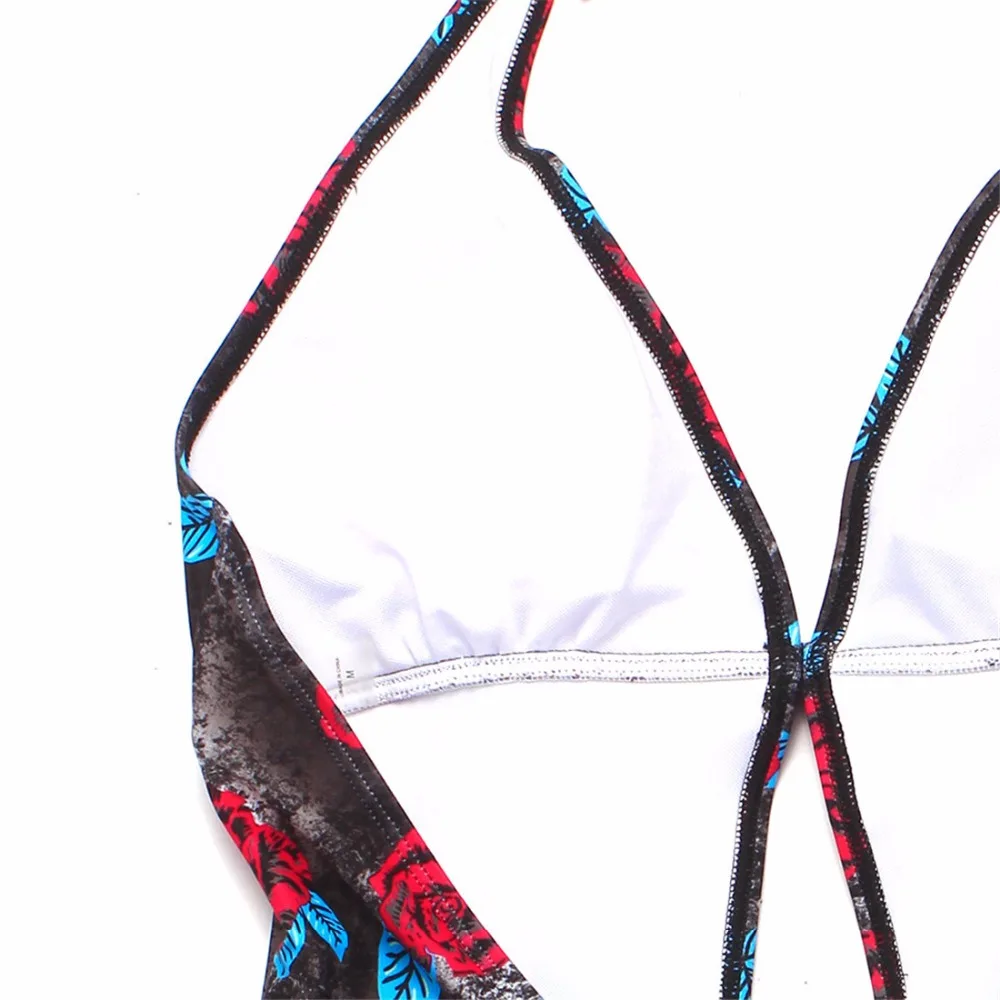 Trangel сексуальное бикини 2017 женщин купальники Цельный купальник цветочный принт