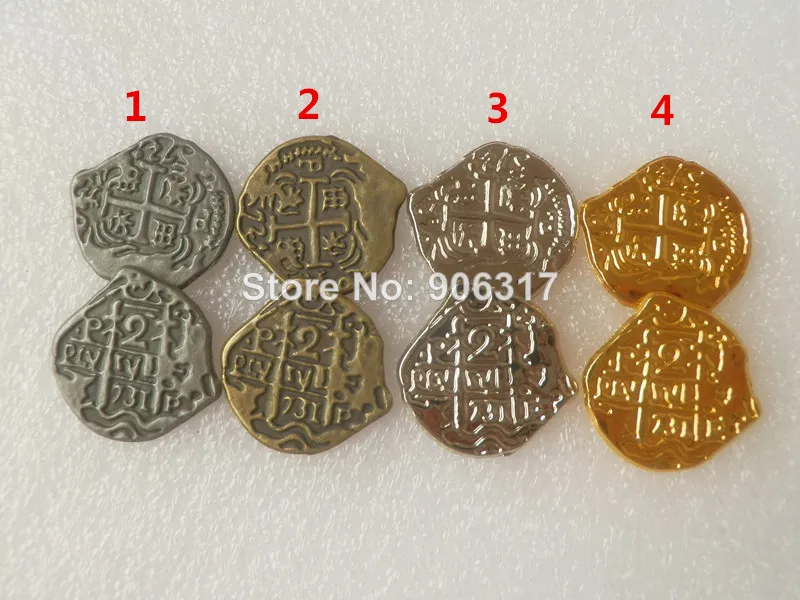 Пират Европейский сокровище Испания Doubloon Золотая монета разница цвета игрушки монеты на выбор 1 шт./лот