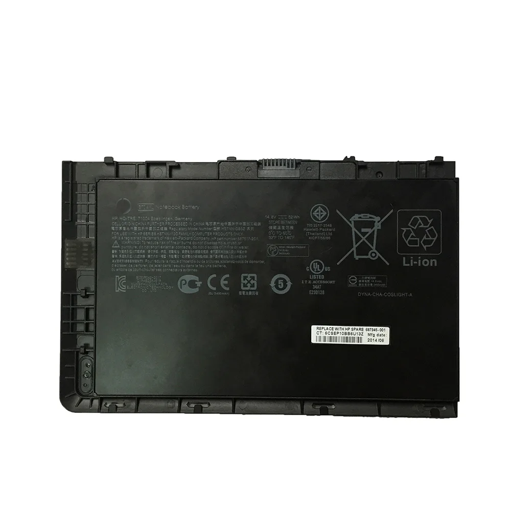 14 8 в 52 Вт · ч BT04XL новый оригинальный аккумулятор для ноутбука HP EliteBook Folio 9470 M9480