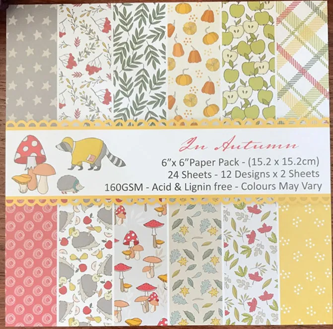 Бумажный набор для скрапбукинга в стиле гриба из 24 листов поделки ручной работы